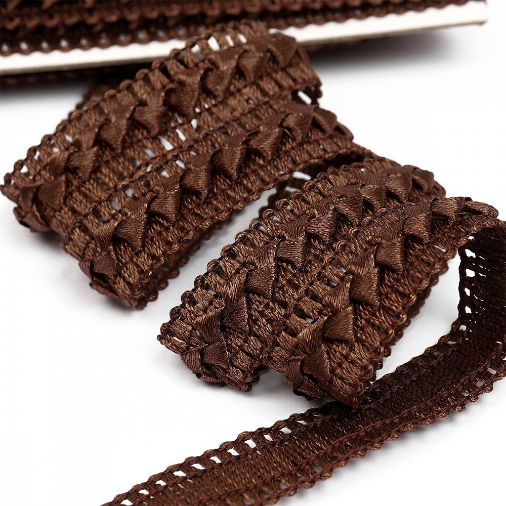 Тесьма декоративная Самоса V03 18 мм, цв.30 коричневый уп.9м