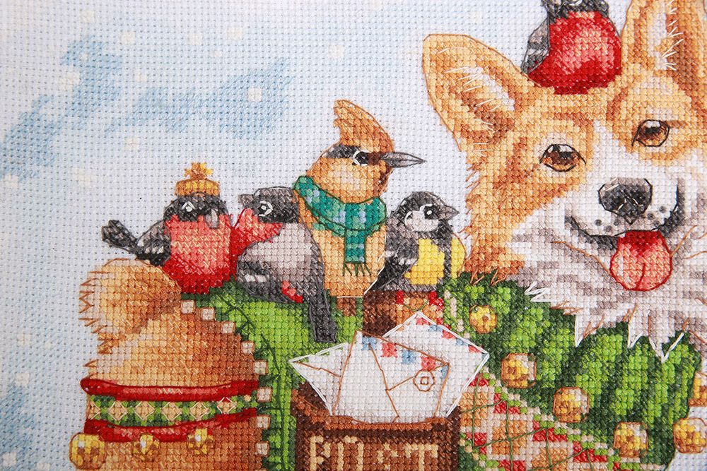 Набор для вышивания нитками Panna, Новогодняя почта 25,5х22 см