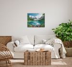 Алмазная (кристальная) мозаика Фрея ALPD-240, на подрамнике Озеро в горах, 50х40 см