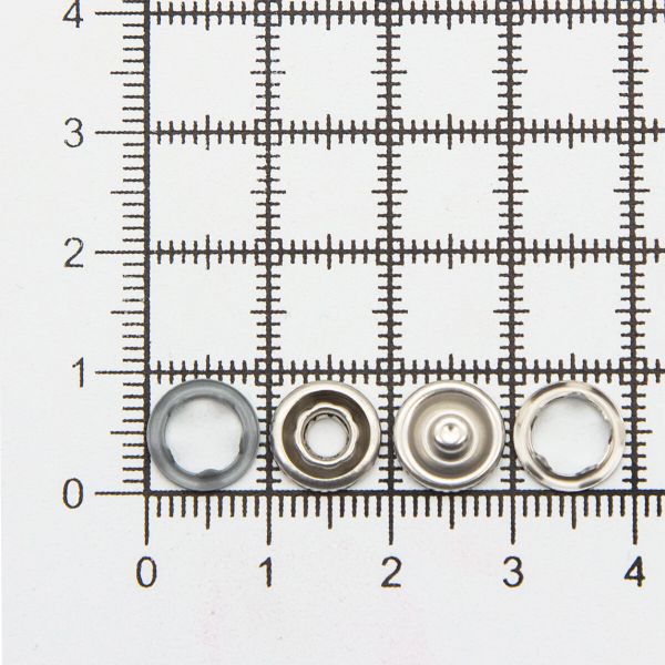 Кнопка рубашечная (джерси) открытая ⌀9.5 мм, ≈144 шт, МЕТАЛЛ, эмаль, 523 св.серый матовый, NEW STAR