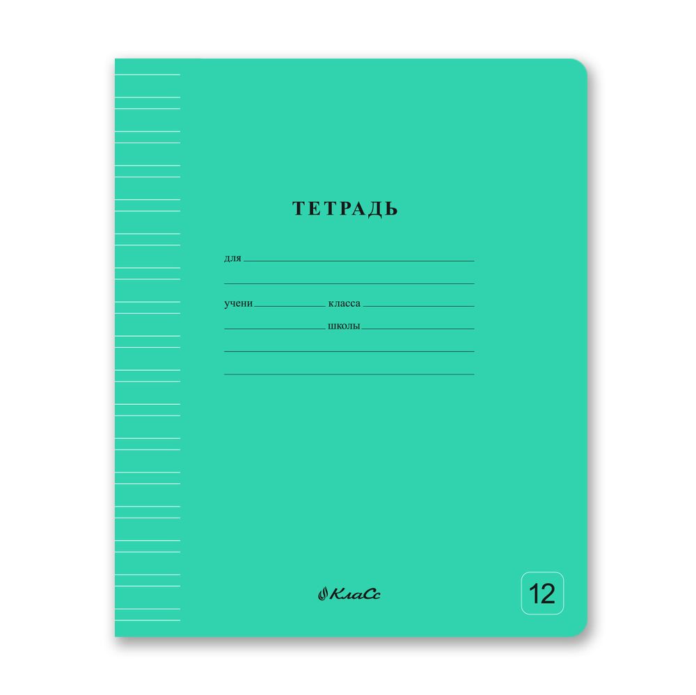 Тетрадь ученическая школьная Классная A5+ 12 л. на скобе 65 г/м², белизна 100%, 25 шт, узкая линия, 000287 Зеленая, Светоч 12ТСК5_1_1_4