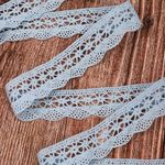 Кружево вязаное (тесьма) 27 мм / 10 метров, хлопок, TBY.1005, F183 голубой