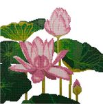 Алмазная (кристальная) мозаика Фрея, Цветущие лотосы, 32,6х31,7 см