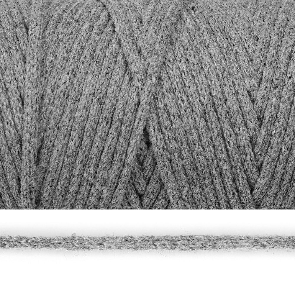 Шнур круглый х/б ⌀4.0 мм / 100 метров, 2065К св.серый