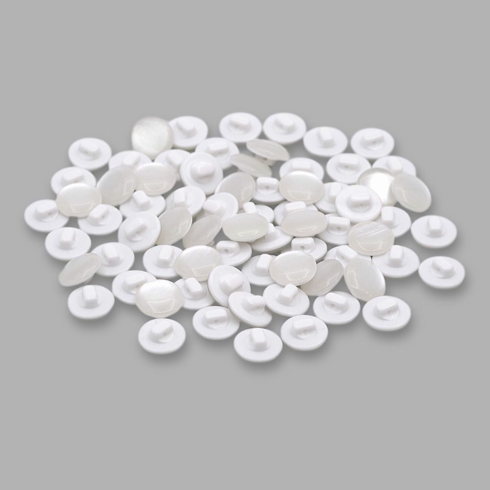 Пуговицы на ножке 18L (11мм), пластик (Wht-01 белый), 72 шт, CR P-45
