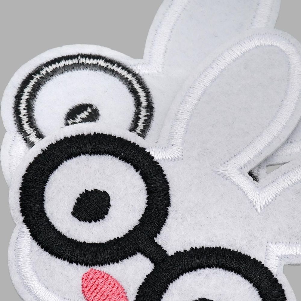 Термоаппликация Зайка в очках 70х85мм (White (белый)), 2 шт, LA525