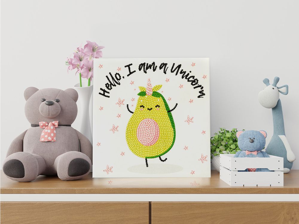 Алмазная (кристальная) мозаика Фрея, постер Счастливый авокадо, 20х20 см