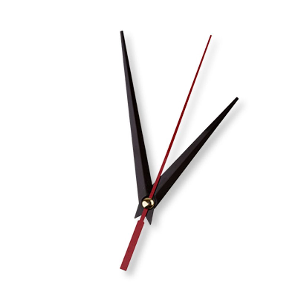 Стрелки для часовых механизмов (часовая/минутная/секундная) ЧМС, 5 шт, 71/93/92 мм, (черный/красный), ЧМС