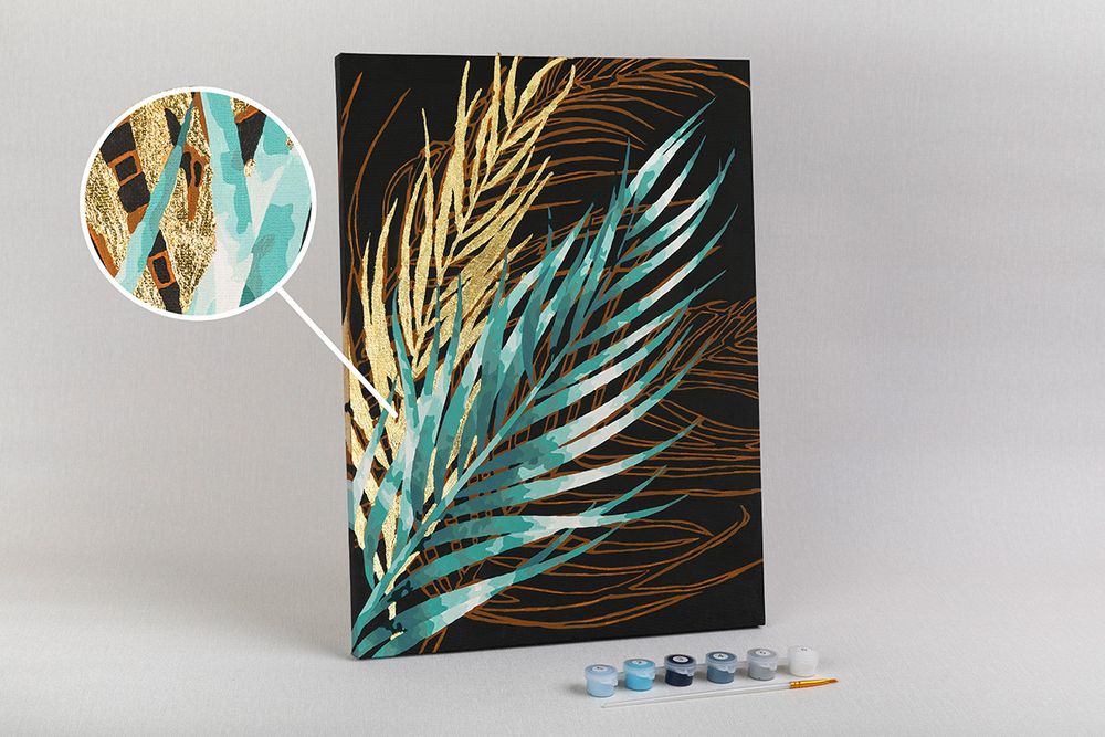 Картина по номерам Фрея PNB/PMPT-224, Пальмовые ветви. Часть 2, (с поталью) 40х30 см