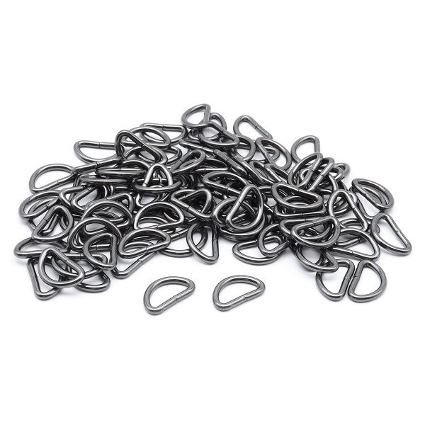 Полукольцо сварное металл 15.0 мм (in), (внешн. 20х12 мм, ⌀2.5 мм), 100 шт, чер.никель ГР, 6063