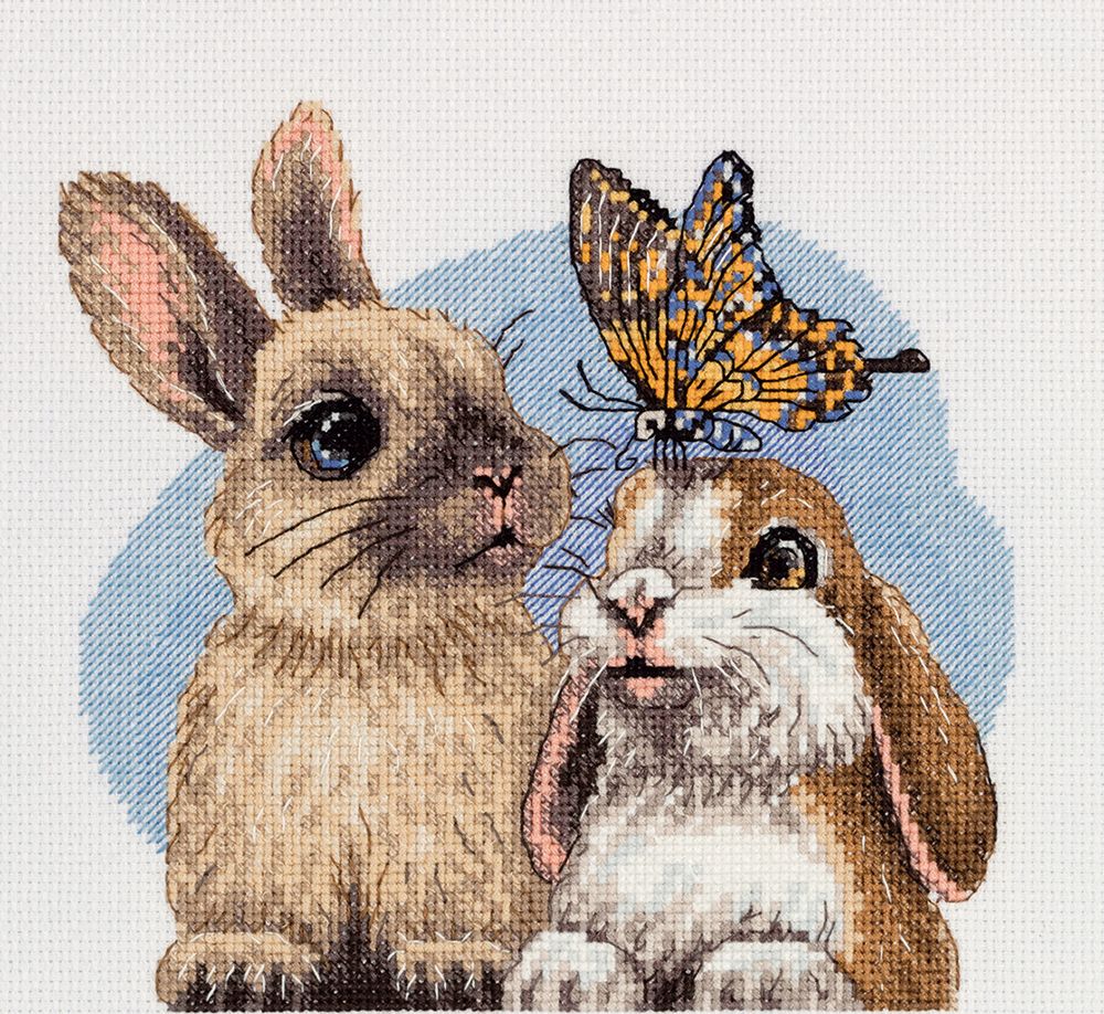 Набор для вышивания нитками Klart, Пушистые друзья, 17.5x19 см