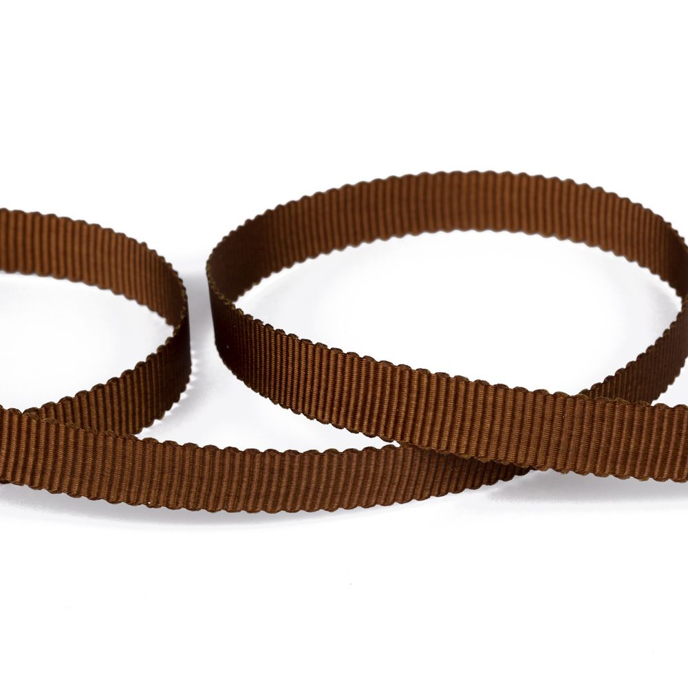 Лента репсовая (в рубчик) с зубчатым краем 10.0 мм / 25±1 метров, 847 св.коричневый, Gamma PTGR-10