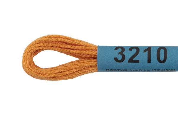 Мулине Gamma 100% хлопок, цв.3210 т.бежевый, 24 мотка по 8 метров