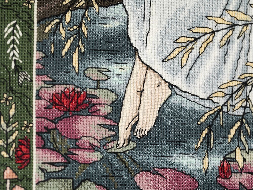 Набор для вышивания нитками Panna Золотая серия VS-7444, Славянская мифология. Русалка, 27х36.5 см