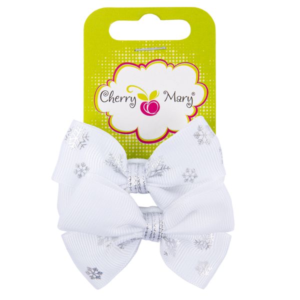 Набор резинок для волос, 10 шт, №01 белый-снежинки, Cherry Mary DR07038