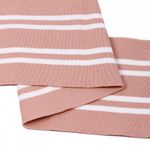 Подвяз (довяз) трикотажный 14.0х100 см, пыльно-розовый с белыми полосами, двухслойный, 100% п/э, 5 штук