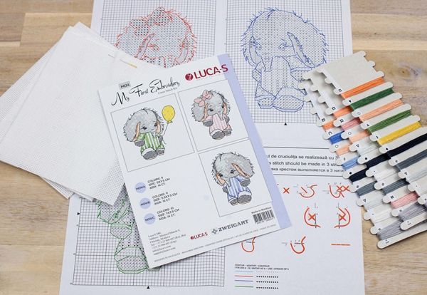 Набор для вышивания нитками Luca-S, Моя первая вышивка 7х7,5 см