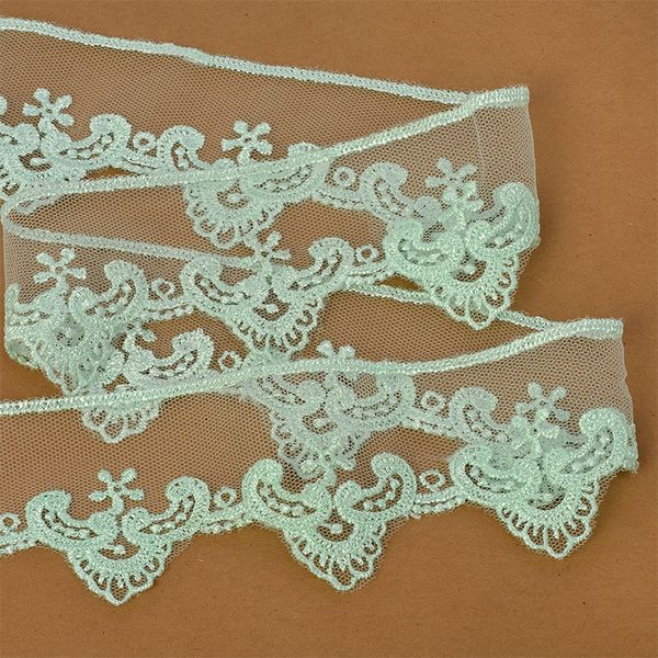 Кружево на сетке 52 мм / 13.71 метра (жесткая сетка), Exclusive TBY 2L476F, цв.G5415 мятный, Kruzhevo