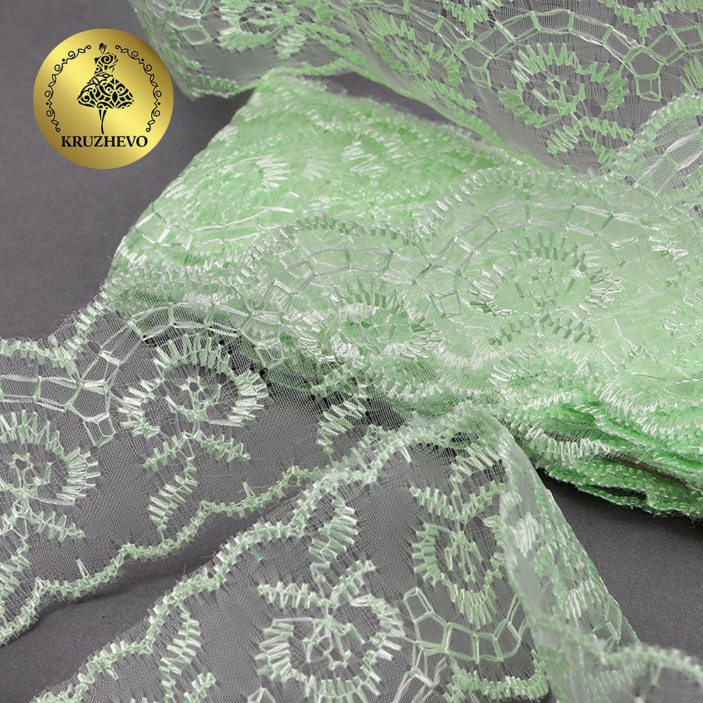 Кружево капроновое 45 мм / 9.14 м, TBS.30010 цв.080 св.салатовый, Kruzhevo