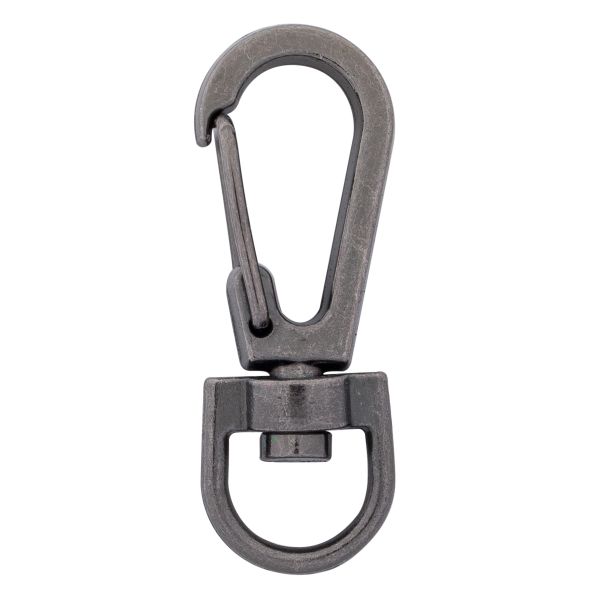 Карабин металл 10.0 мм (13х37 мм), цв.чер.никель, 20 шт