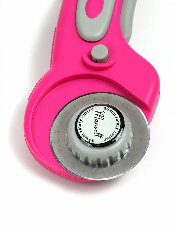 Роликовый раскройный нож d45 мм, Maxwell premium арт.TBY.RTY-45-3 мажента/серый