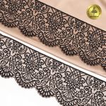 Кружево эластичное (стрейч) 110 мм, 40992PP цв.L30 кофе с молоком+черный уп.25м, Kruzhevo