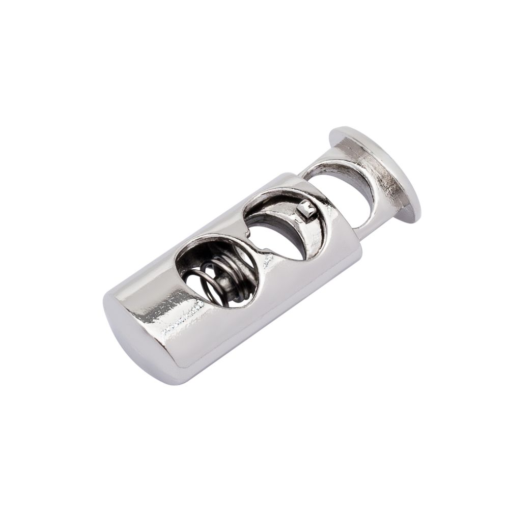 Фиксатор (зажим) для шнура металл 2 отв. ⌀4,4 мм, 23х8 мм, металл (никель), 20 шт