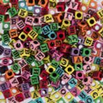 Бусины пластик ⌀6 мм, 500±50 г (5х100±5 г), №03 алфавитный коктейль яркий, Hobbius ABFC