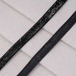 Лента бархатная (тесьма) с люрексом 10.0 мм / 32.9±2 метров, 03 черный