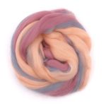 Лента для валяния меланж полутонкая, 100% шерсть, 50гр Камтекс (меланж 23 422)