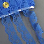 Кружево отделочное в стиле "трикотаж" 40 мм, 1661, цв.синий, 27,4м