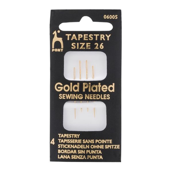 Иглы ручные гобеленовые с золотым покрытием Tapestry GOLD №26, 4 шт, Pony, 06005