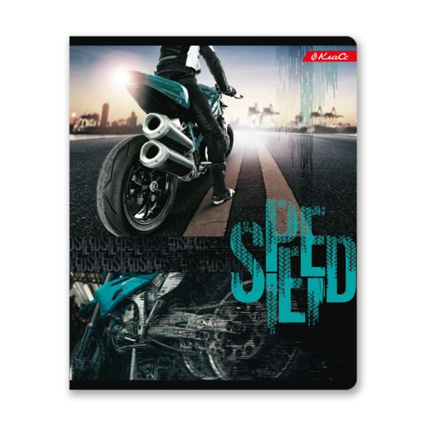 Тетрадь ученическая общая, выборочный лак, A5+ 48 л. на скобе, белизна 100%, 10 шт, клетка, 000325 Скорость, Светоч 48ТСК5_4_3_1