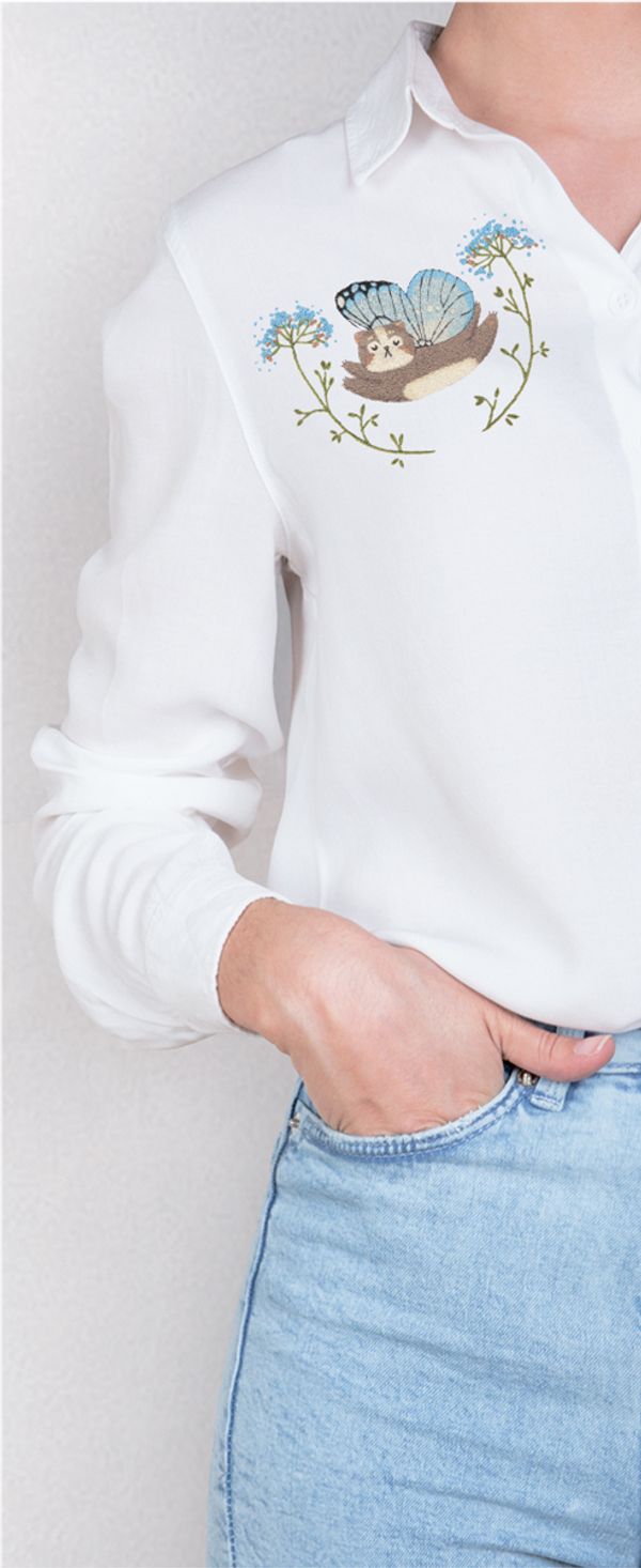 Набор для вышивания нитками Panna, Живая картина, Котофей, 15х10 см