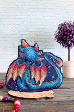 Набор для вышивания нитками МП Студия (Жар-птица), Сумеречный дракон, 12х14 см