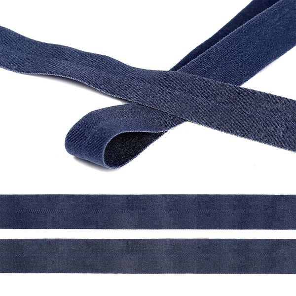Резинка бельевая (окантовочная) блестящая 15.0 мм / 20 метров, М-065, индиго