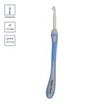 Крючок для вязания с прорезиненной ручкой ⌀5.0 мм, 14.5 см, алюминий c покрытием, Gamma RHT