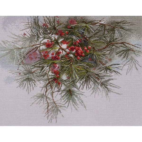 Набор для вышивания нитками Овен 1652, Зимняя, новогодняя., 35х28 см