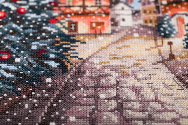 Набор для вышивания нитками Panna, Новогодняя улочка, 21х14 см