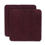 Заплатки пришивные из замши, квадрат 6см с перфорацией, 2 шт, 100% кожа, 31 бордовый, 59112