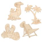 Заготовка из фанеры набор подвесок Отпуск 6.5х10х0.3 см, Отпуск 1, Mr.Carving ВД-1222