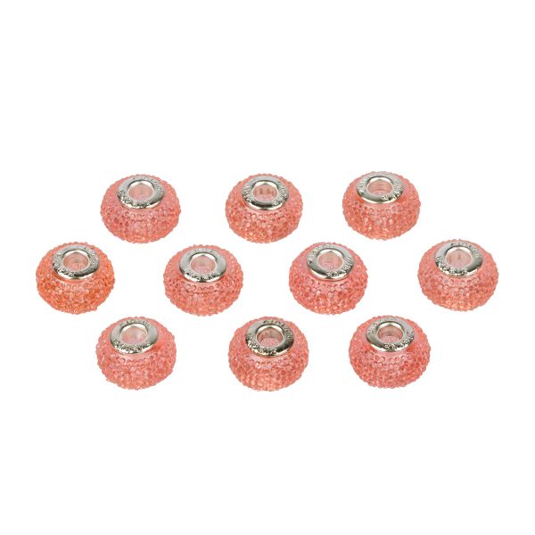 Бусины шармы ⌀16 мм, 10 шт, смола, №13 св.розовый, Zlatka RFB-16