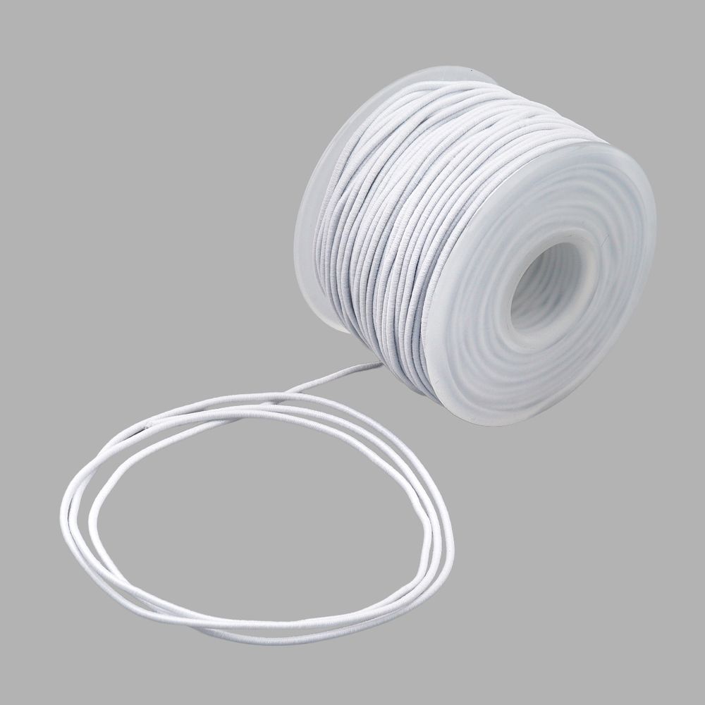 Резинка шляпная (шнур эластичный) ⌀1.0 мм / 30 метров, 0370-1100, цв.белый