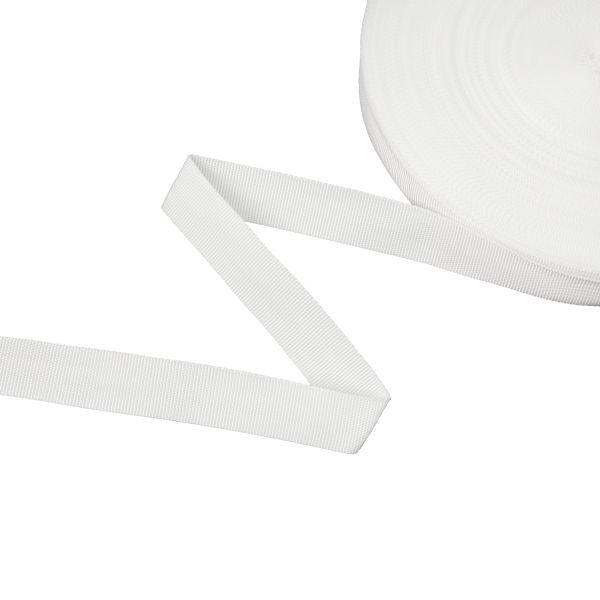Стропа (ременная лента) 30 мм / 50 метров, толщ. 1.07 мм, [16 г/пог.м], 100% п/п, белый, Gamma G-30 W