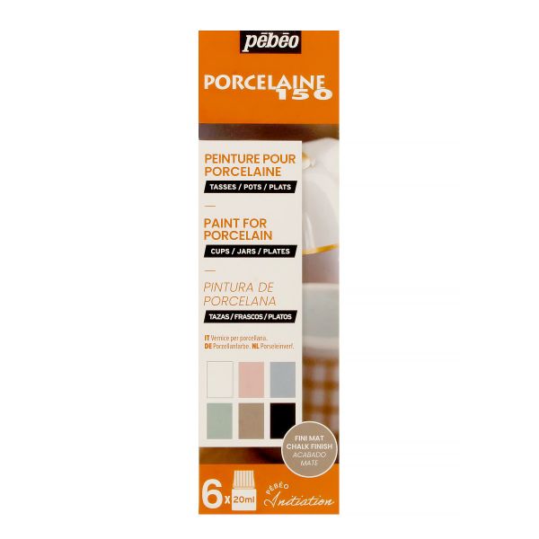 Набор красок Pebeo Porcelaine 150 Открытие по фарфору и керамике под обжиг 6 цв. 20 мл, 756473 3 матовые