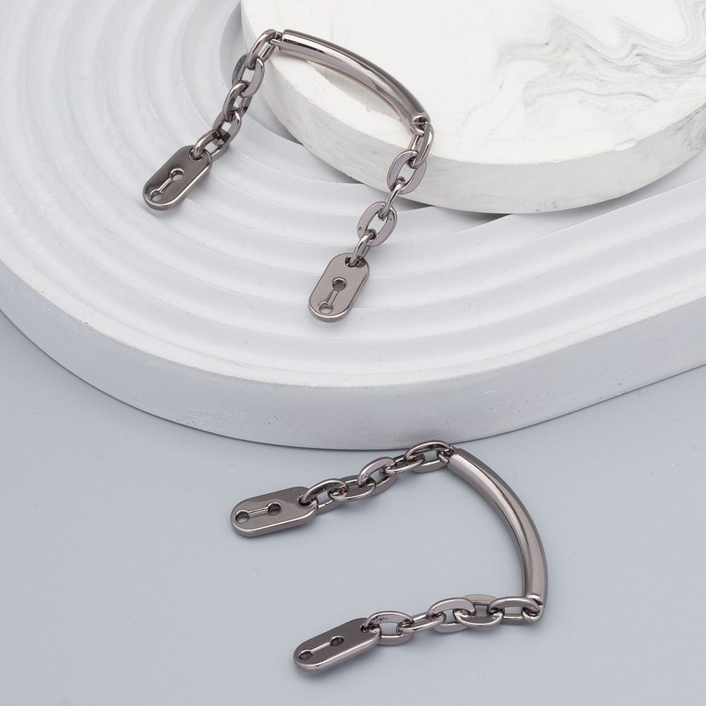 Цепочка-вешалка 105х 7 мм, металл, Pewter олово, чер.никель, 2 шт, MB196