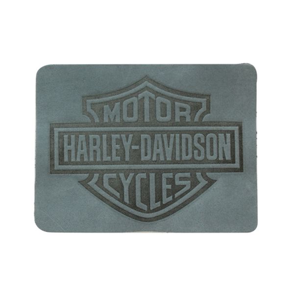 Термоаппликация из кожи Харли Дэвидсон 7х5,25см, 100% кожа (55 светло-серый), 10
