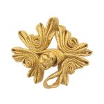 Сутажная застежка, 4,5см (золото), 902N-015, 5 шт