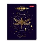 Тетрадь ученическая общая, матовая ламинация + тиснение золотой фольгой, A5+ 96 л. на скобе 60 г/м², белизна 100%, 5 шт, клетка в термоусадочной пленке, 000772 Магическая луна, Светоч 96ТЕТк-008