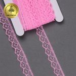 Кружево отделочное в стиле "трикотаж" 12 мм 150-2 цв.218A ярк.розовый, уп.27,4м
